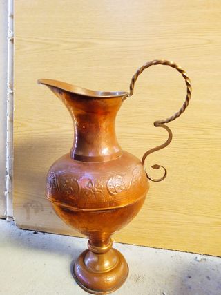 Juego 3 ánforas cobre antiguas