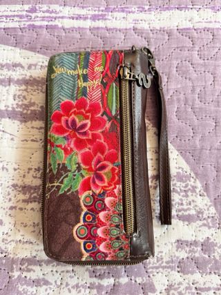 Monedero Desigual - marrón y rojo