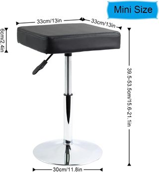 Taburete Ajustable Giratorio Negro