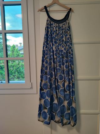 Vestito Peserico estivo beige e blu