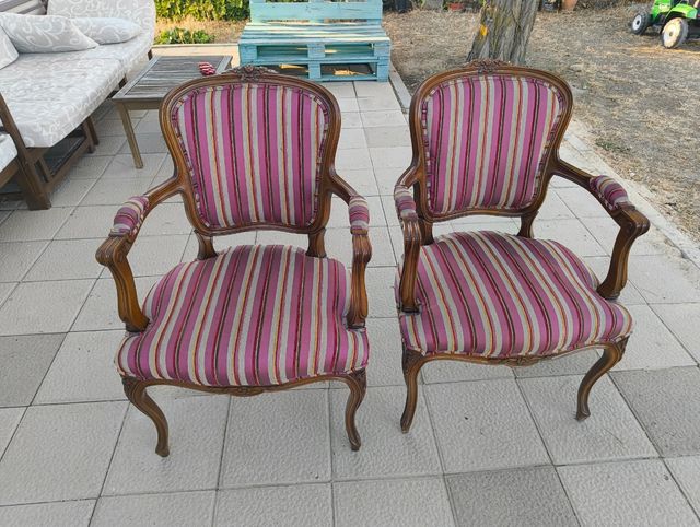 Tresillo Luis XV - Sofá de 2 plazas con 2 sillas