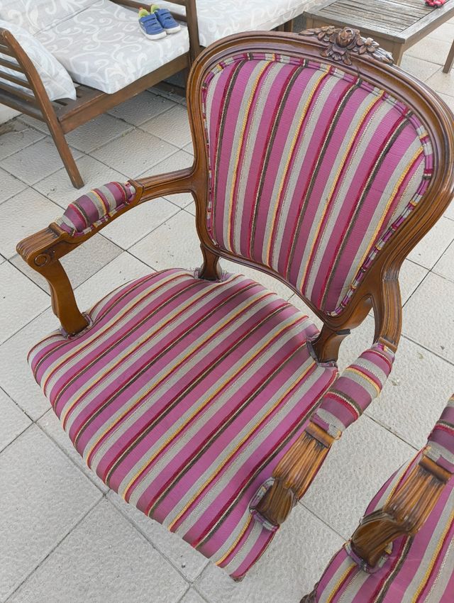 Tresillo Luis XV - Sofá de 2 plazas con 2 sillas