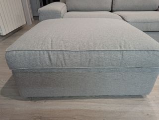 Puff Kivik Ikea gris con almacenaje