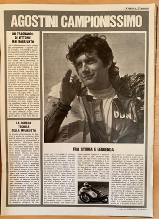 Poster G.AGOSTINI 10 VOLTE CAMPIONE DEL MONDO '71