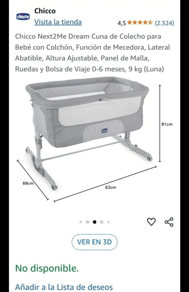 Cuna Colecho Chicco Next2Me Dream