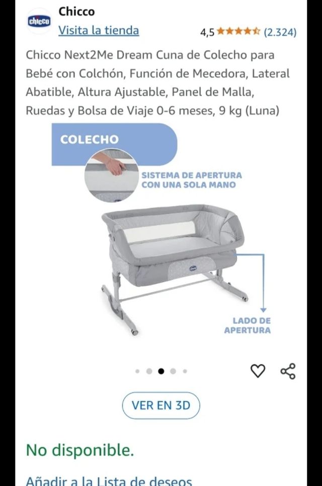 Cuna Colecho Chicco Next2Me Dream