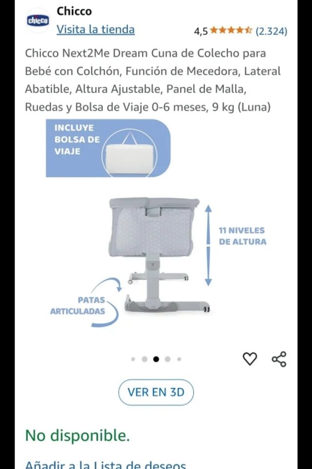 Cuna Colecho Chicco Next2Me Dream