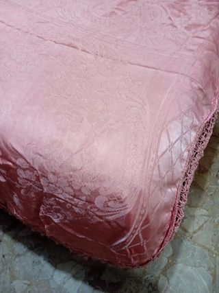Copriletto matrimoniale seta rosa antico