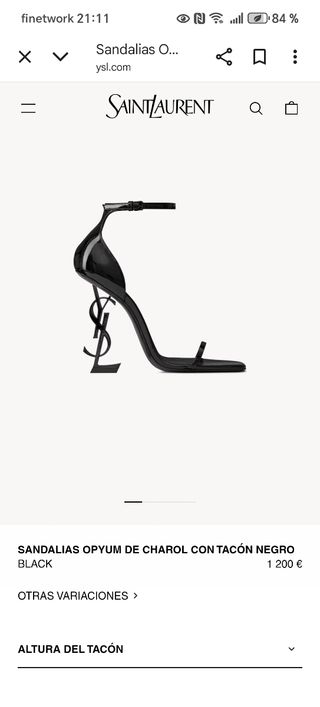 Sandalias Yves Saint Laurent Opyum negras