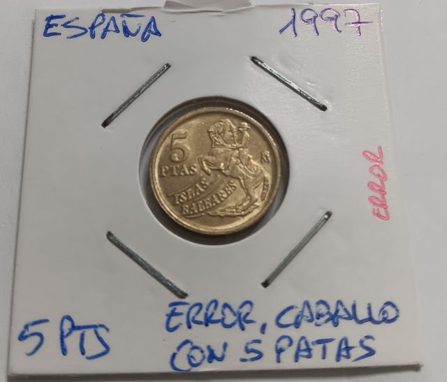 5 Ptas España 1997 - Error 5 patas