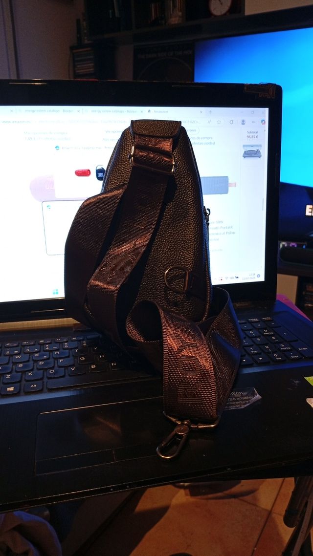 Bolso bandolera hombre piel marrón