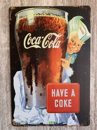 Cartel metálico Coca-Cola vintage