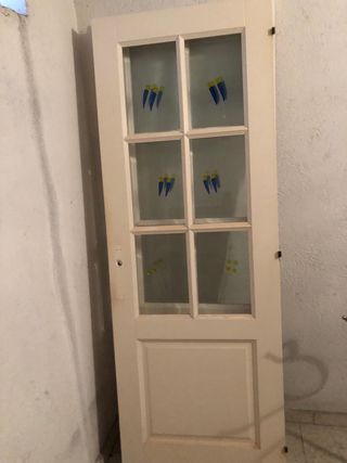 Puertas madera con cristal - 2uds