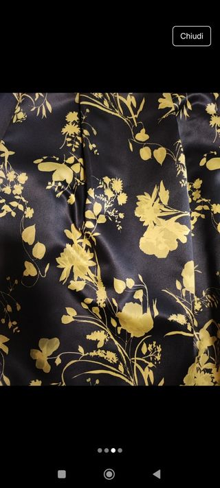 Gonna midi floreale nera e gialla