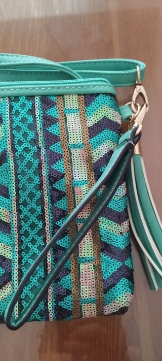 Bolso Fiesta de lentejuelas turquesa | Nuevo.