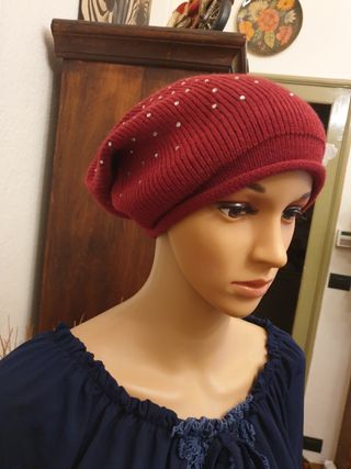 Cuffia invernale Guess borgogna con strass
