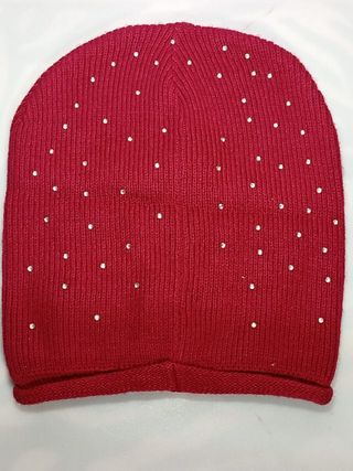 Cuffia invernale Guess borgogna con strass