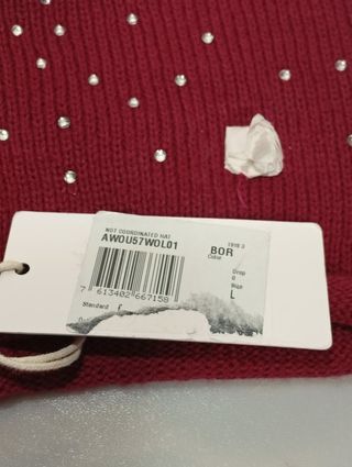 Cuffia invernale Guess borgogna con strass
