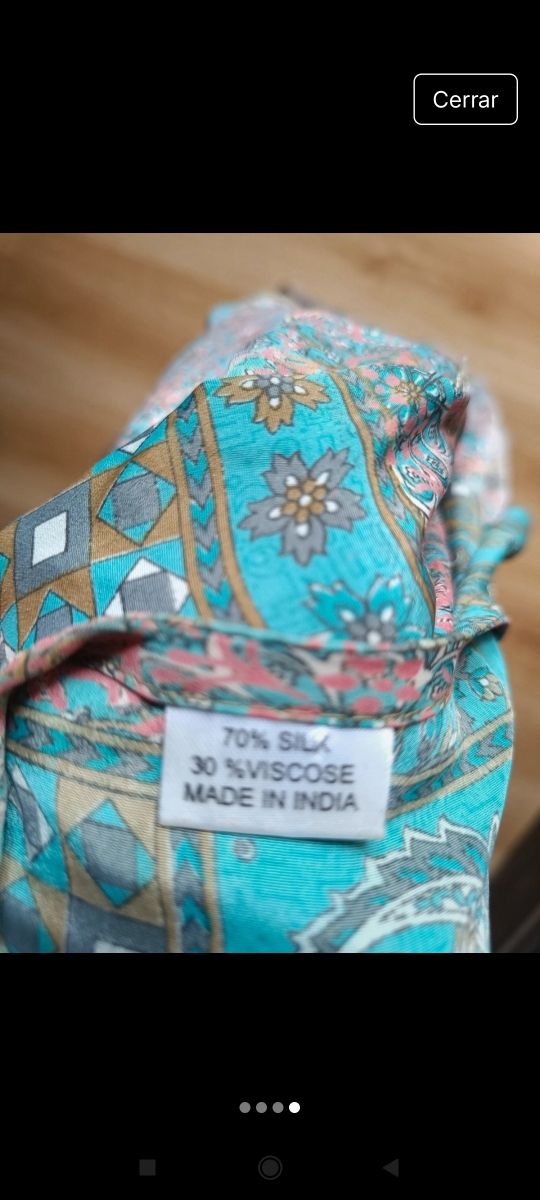 Vestido largo seda | Rosa y turquesa