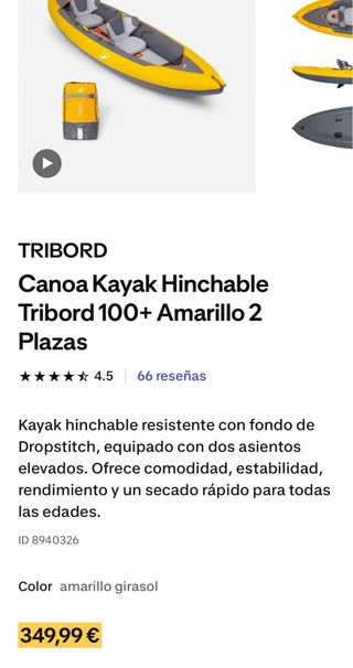Kayak inflable Tribord 100+ 2P