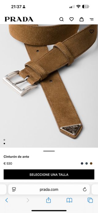 Cinturón Prada Cocoa ante marrón 100% original