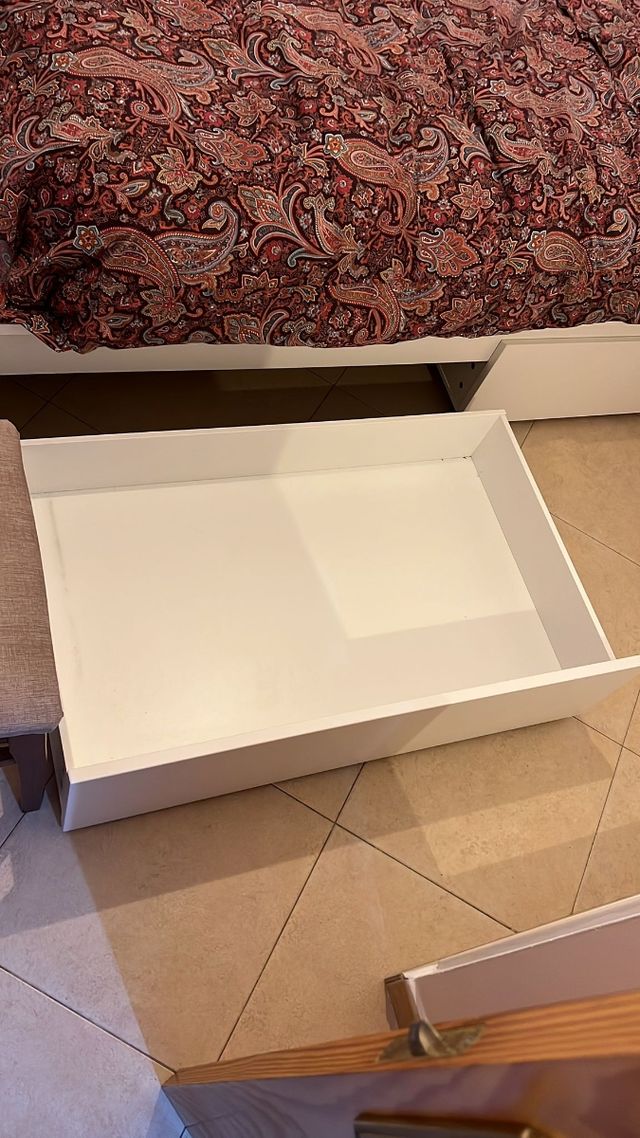 Cama MALM Ikea blanco con cajones