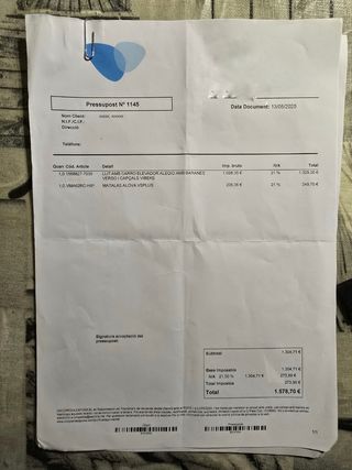 Cama articulada eléctrica