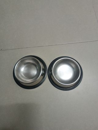 2 Comederos acero inoxidable 200ml de capacidad