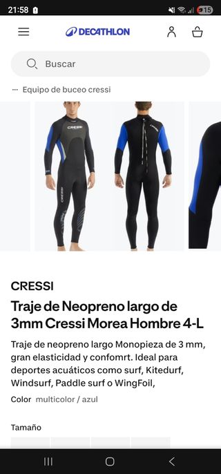 Traje neopreno Creesi 3mm talla L
