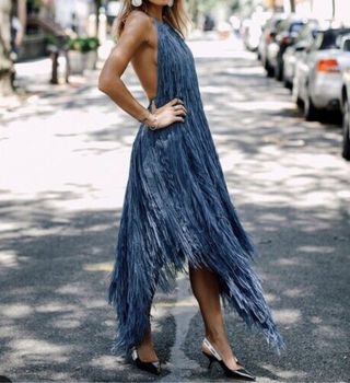 Vestido flecos ZARA