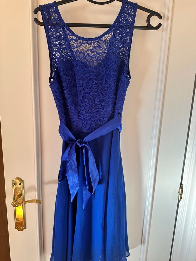 Vestido azul encaje talla S