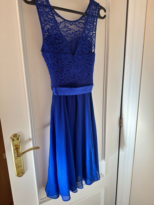 Vestido azul encaje talla S