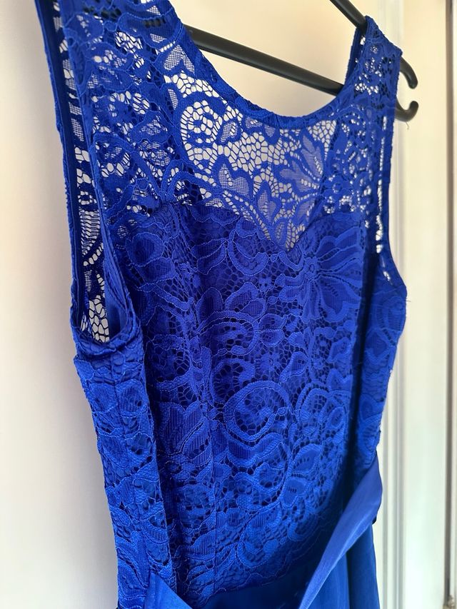 Vestido azul encaje talla S
