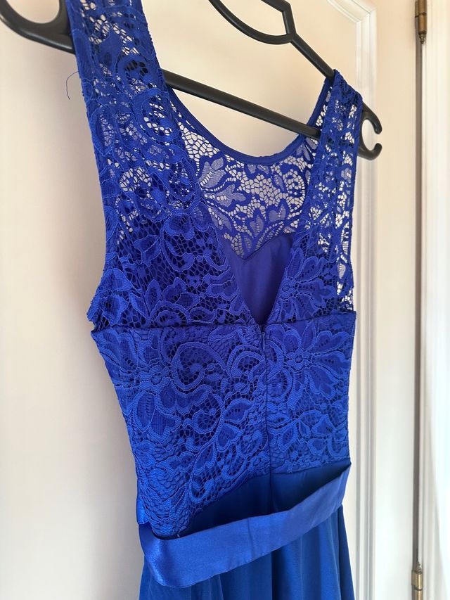 Vestido azul encaje talla S