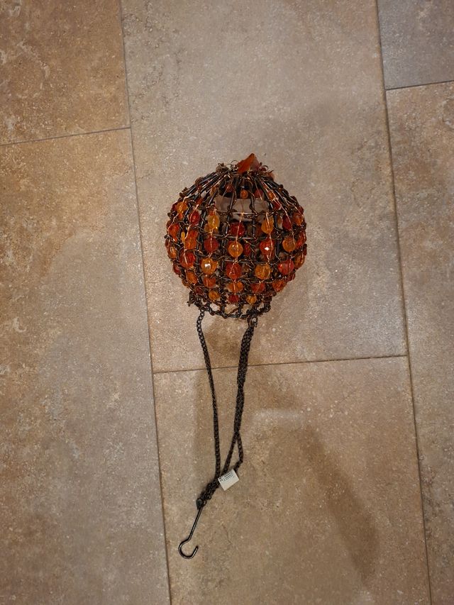 Lampara vela metal y cristal