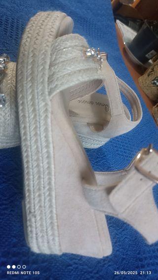Cuñas esparto beige - talla 38