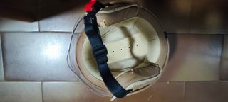 Casco moto vintage blanco