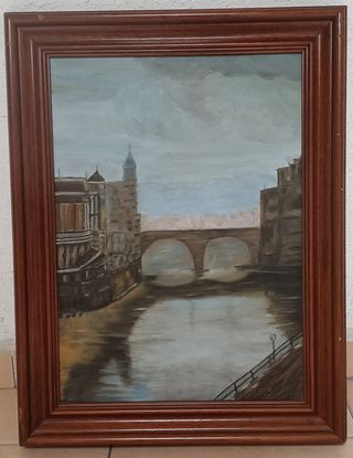 Cuadro al óleo - paisaje urbano