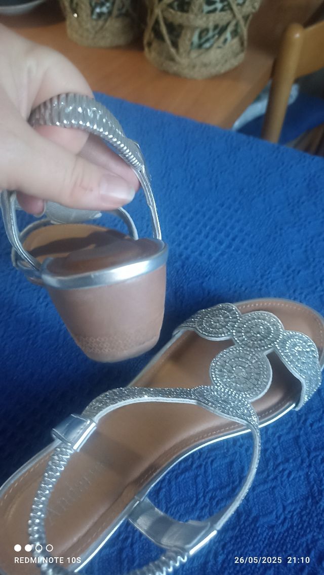 Sandalias Andrea brillantes plata