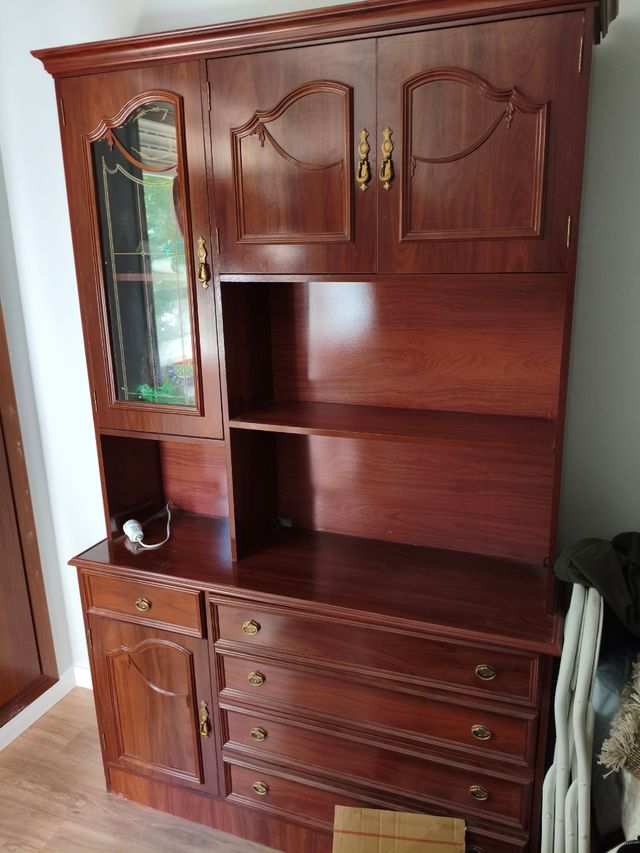 Mueble salón madera 125x250x39