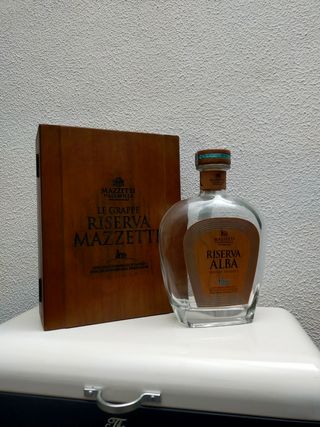Bottiglia vuota decorazione vetro Grappa Mazzetti 