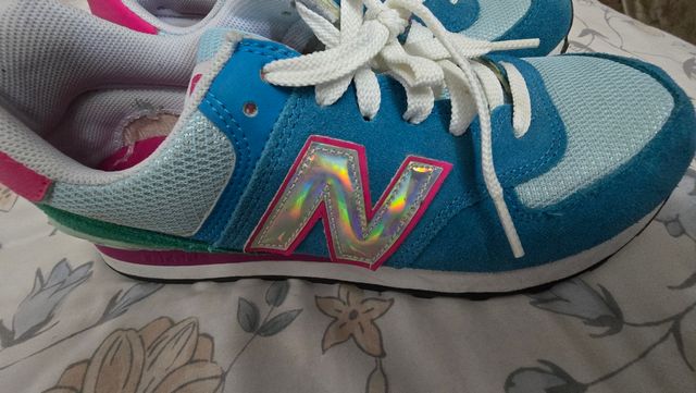 Zapatillas New Balance 574 - Azul Rosa