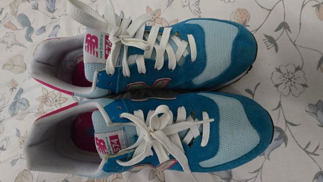 Zapatillas New Balance 574 - Azul Rosa