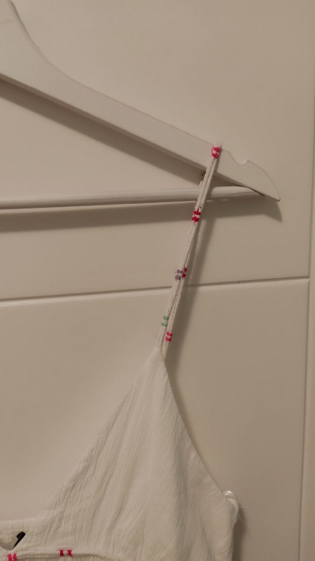 Vestido largo Zara blanco tirantes etiqueta