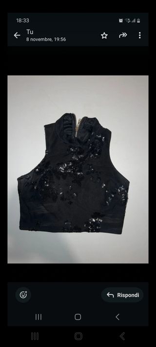 Top nero paillettes elegante