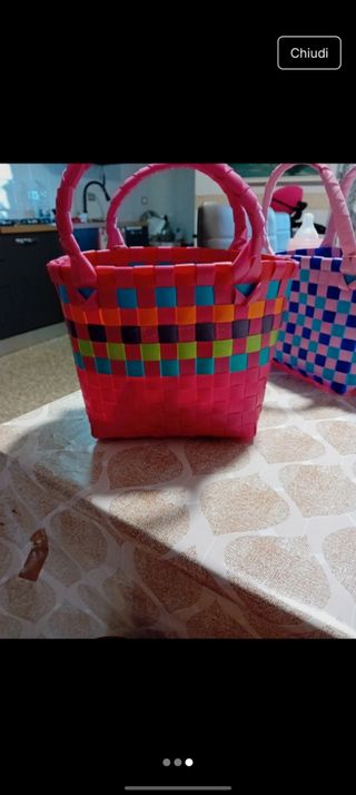 Borsetta bimba paglia multicolor