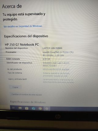 Ordenador HP Intel i3