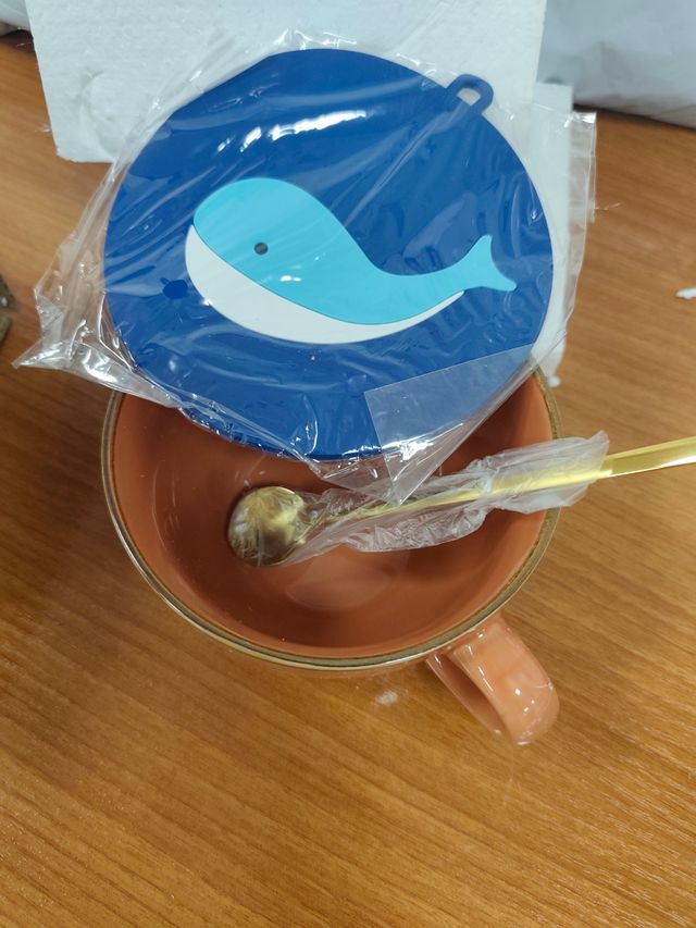 Tazón cerámico grande azul y naranja