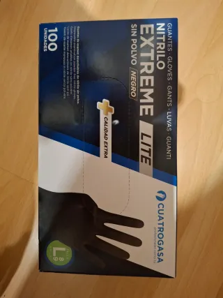 Guantes Nitrilo Extreme Lite CUATROGASA negros