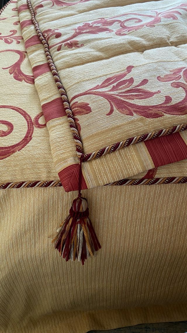 Colcha bouti 1,50m beige-granate